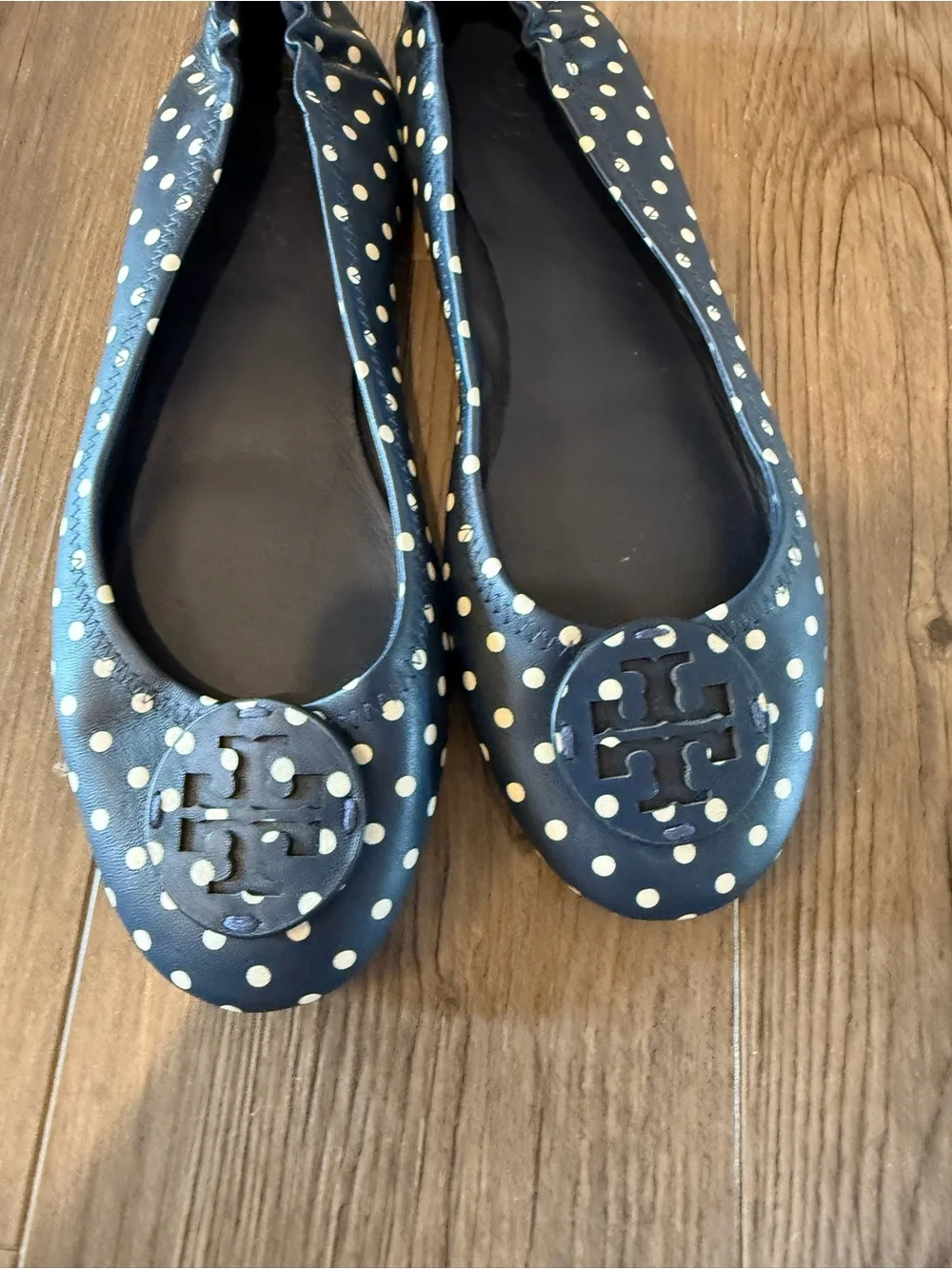 Tory Burch Polka Dot Minnie Travel Flats Size 9